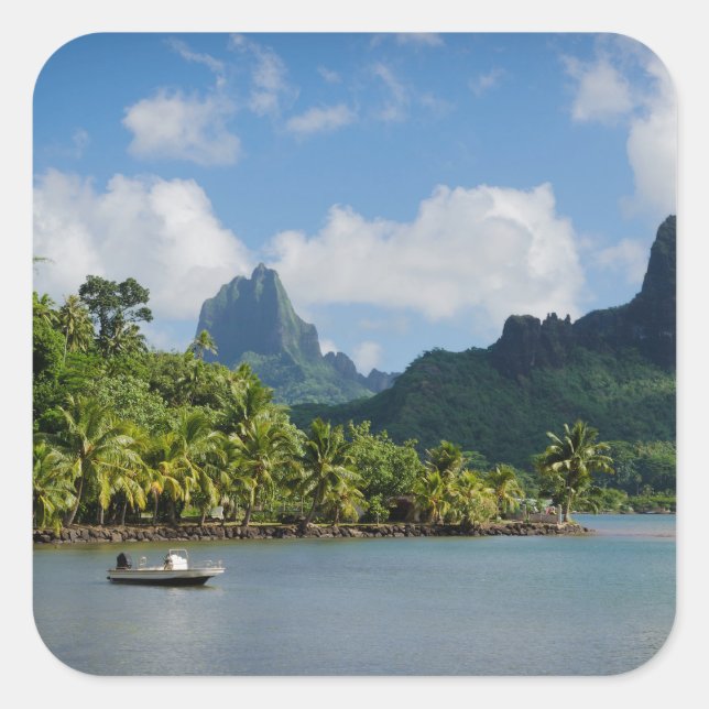 Cuisine de Baie, Moorea carré autocollant (Devant)