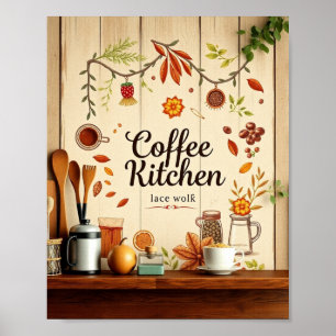 Cuisine de café esthétique Art mural minimaliste