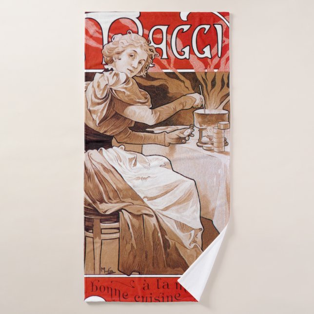 Cuisine de femme, Alphonse Mucha (Serviette de bain)