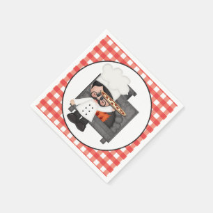 Cuisine de pizza chef fêtes serviettes en papier