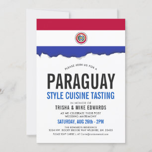 Cuisine du Paraguay Invitation blanc du drapeau d
