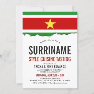 Cuisine du Suriname Invitation blanc du drapeau d