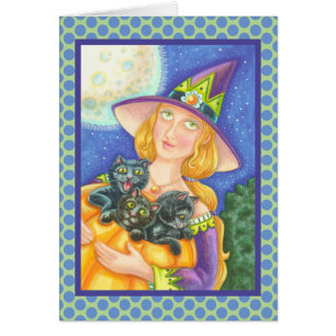 CUISINE EN CHAT NOIR & VERSE DE CARTE DE SALUT DE
