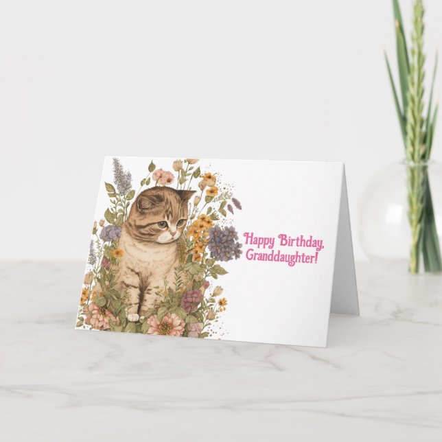 CUISINE en FLEURS GRAND-FILLE CARTE D'ANNIVERSAIRE (Devant)