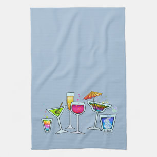 CUISINE EN VERRE DE COCKTAIL - BAIN - SERVIETTE DE