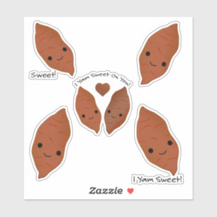 Cuisine et drôle Kawaii Sweet Potato Sticker Set