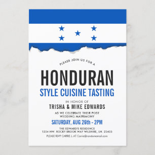 Cuisine hondurienne Invitation blanc du drapeau