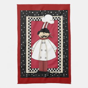 Cuisine italienne chef amusant serviette