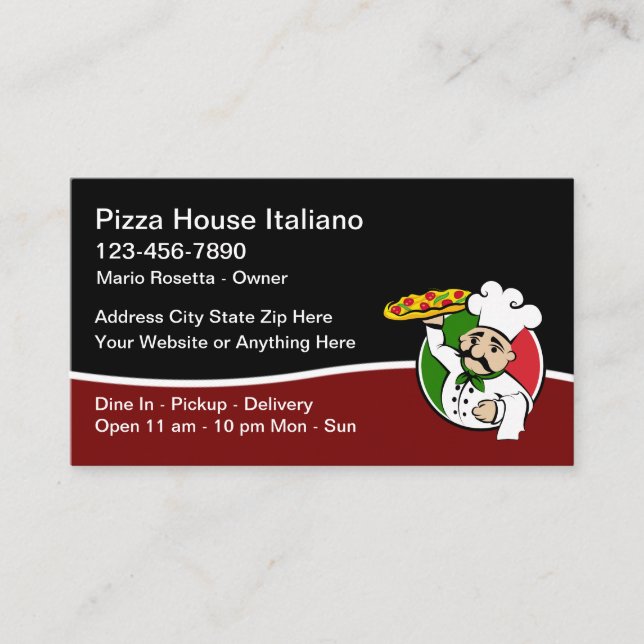 Cuisine italienne Pizza Restaurant Carte de visite (Devant)