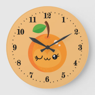 cuisine Kawaii orange Grosse horloge