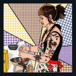 Cuisine Lady tatouée Art Pop Retro<br><div class="desc">J'ai dessiné cette photo de ma fille cuisine à Noël dans la cuisine avec un flash rétro pop art.</div>