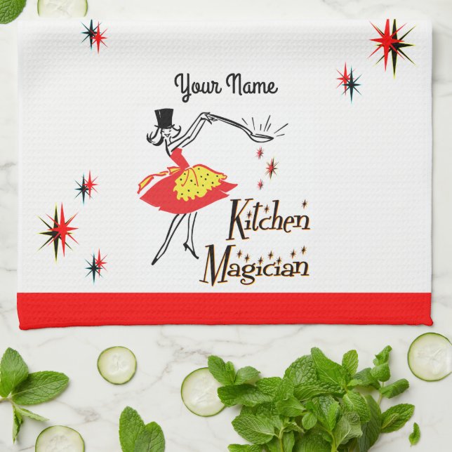 Cuisine Magicien Custom Retro Cuisine Serviette (Plié)