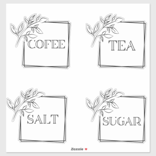 Cuisine minimaliste moderne Étiquettes de rangemen (Feuille)