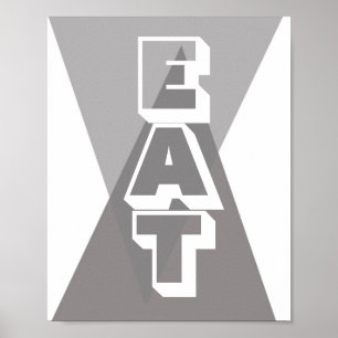 cuisine moderne citation poster manger typographie