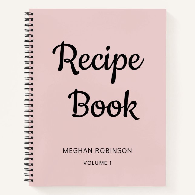 Cuisine Monogrammée Rose Filleul Carnet de Recette (Devant)
