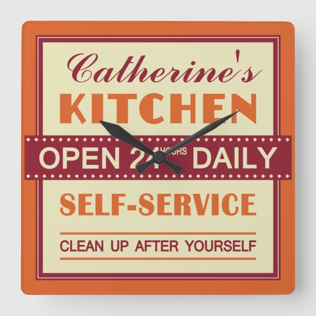 Cuisine - nom fait sur commande - horloge murale (Recto)