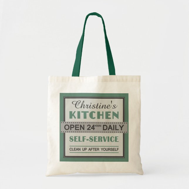 Cuisine - nom personnalisé - sacs fourre-tout (Devant)