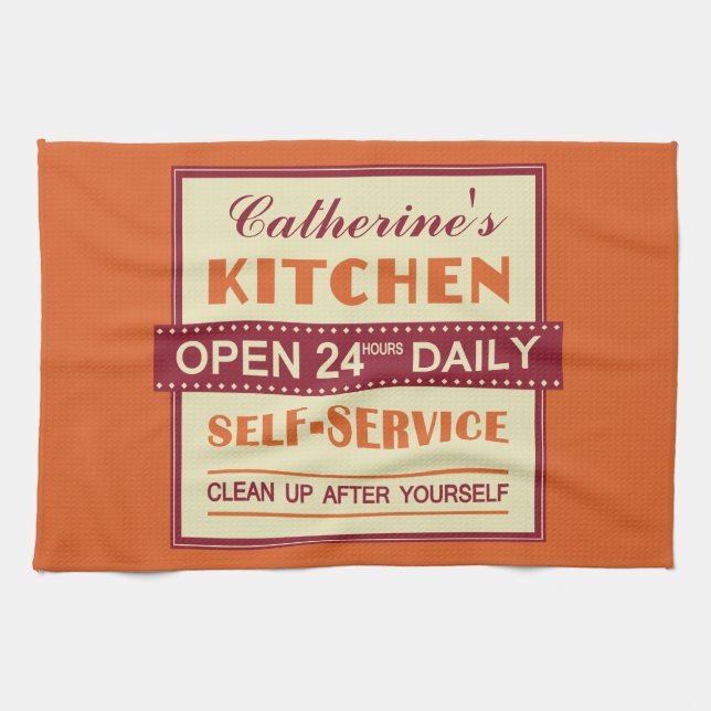 Cuisine - nom personnalisé - serviette (Horizontal)
