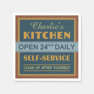 Cuisine - nom personnalisé - serviettes en papier