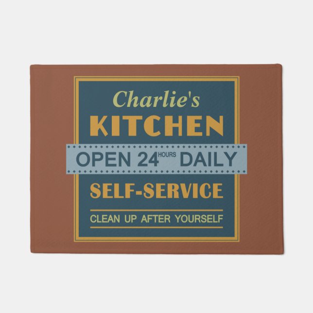 Cuisine - nom personnalisé - tapis de porte (Devant)