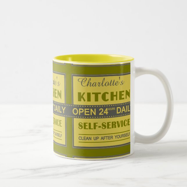 Cuisine - nom personnalisé - tasses (Droit)
