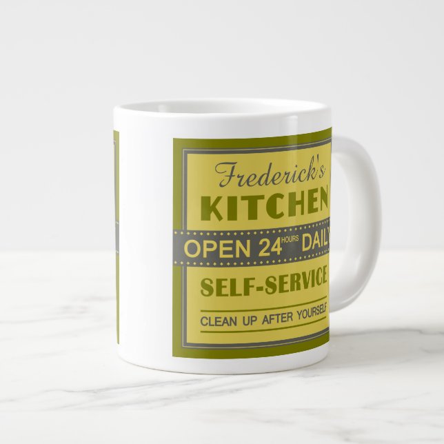 Cuisine - nom personnalisé - tasses (Devant droit)