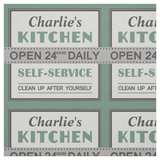 Cuisine - nom personnalisé - tissu (Échantillon)