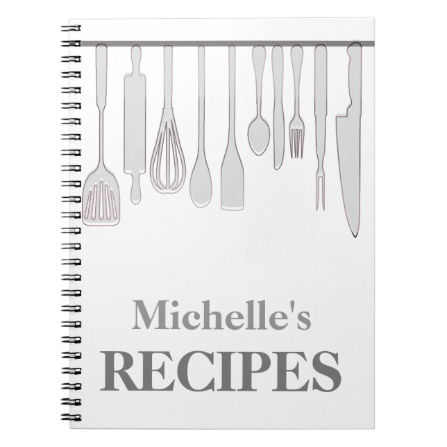 Cuisine personnalisée ustensiles recettes carnet (Devant)