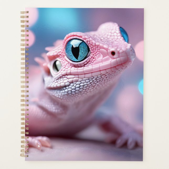 Cuisine Petit Lézard Rose aux Grands Yeux Bleus (Devant)
