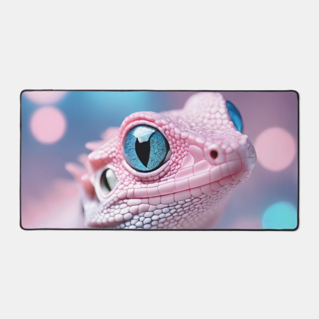 Cuisine Petit Lézard Rose aux Grands Yeux Bleus (Recto)