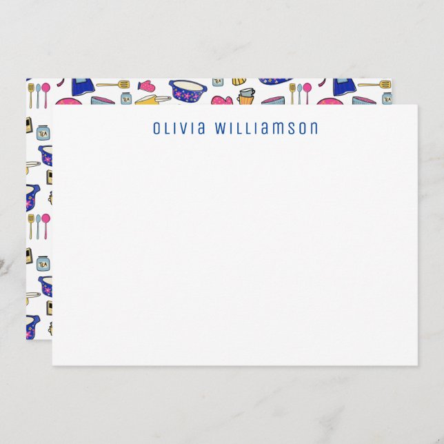 Cuisine Quirky Utentils Cake Maker, Chef Carte pou (Devant / Derrière)