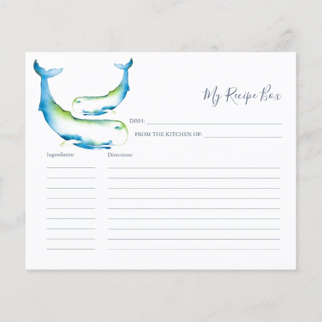 Cuisine Recette Cartes Baleine Bleue (Devant)