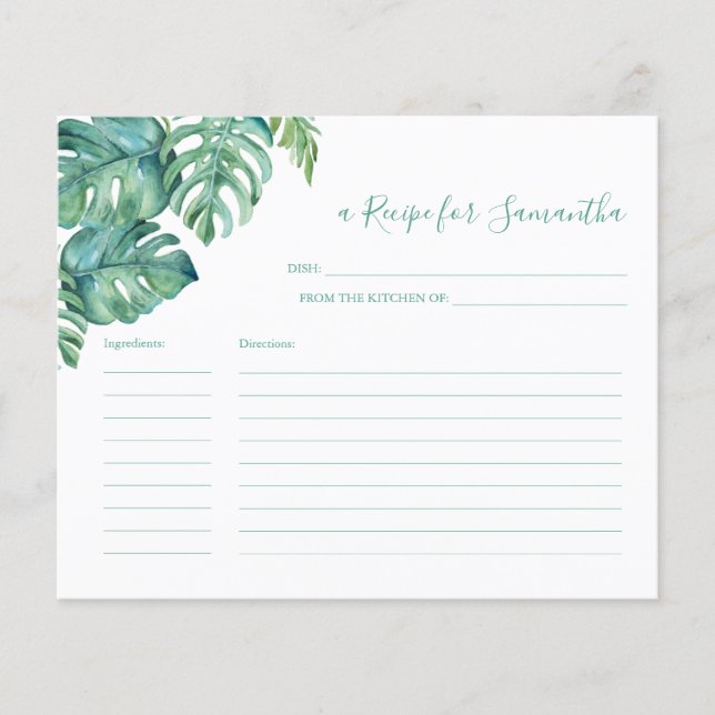 Cuisine Recette Cartes Végétation tropicale (Devant)