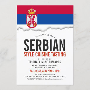 Cuisine serbe   Invitation blanc du drapeau du par