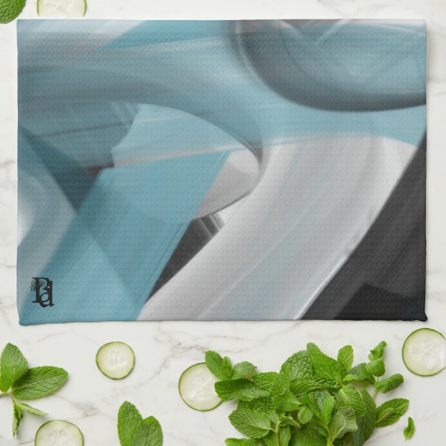 Cuisine Serviette Abstraite Trend Home Décor Bleu  (Plié)
