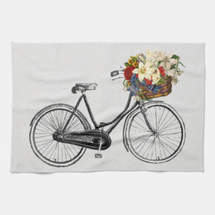 Cuisine serviette vélo fleur vélo