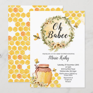 Cuisine sucrée au miel, Baby shower Invitation