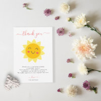 Cuisine Sunshine Baby shower plat Carte de remerci