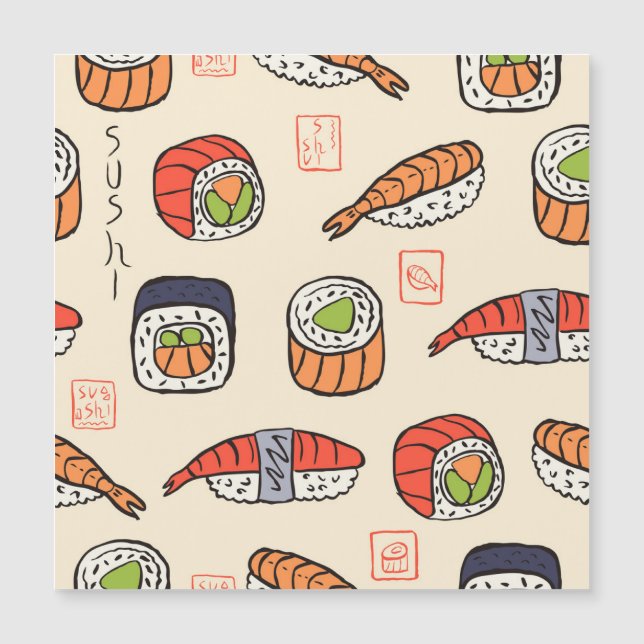 Cuisine sushi, design motif sans soudure. (Devant)