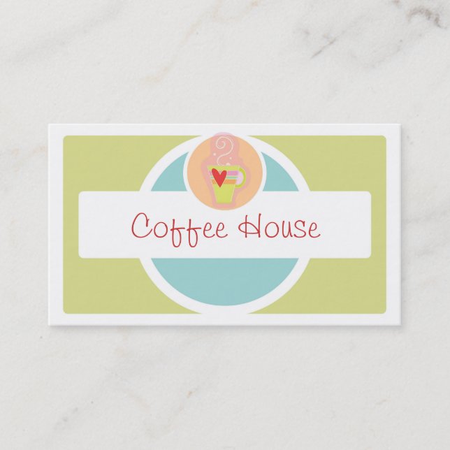 Cuisine tasse de café pastel cartes de visite (Devant)