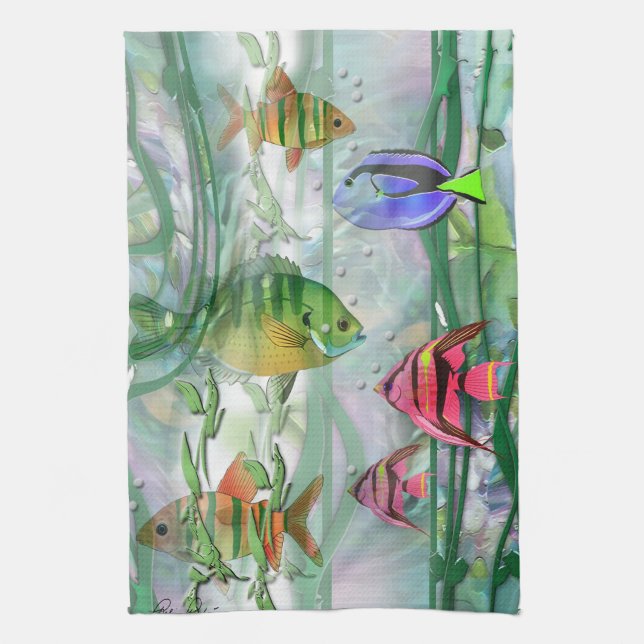 cuisine tropicale Fishies MoJo Serviette (Vertical)