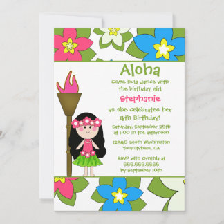 Cuisine tropicale hula invitation à la fête d'anni