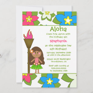Cuisine tropicale hula invitation à la fête d'anni