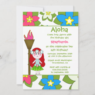 Cuisine tropicale hula invitation à la fête d'anni