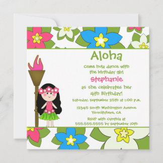 Cuisine tropicale hula invitation à la fête d'anni