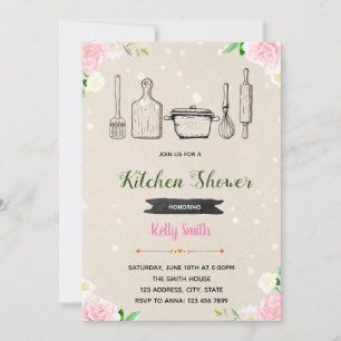 Cuisine vintage nuptiale invitation