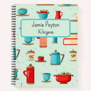 Cuisine Vintage personnalisée Livre Turquoise Red 