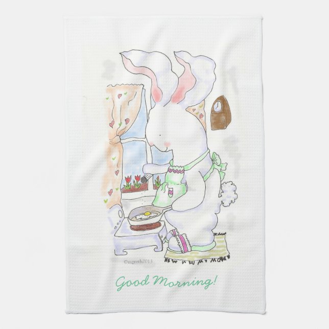 Cuisinier de lièvres faisant frire la serviette (Vertical)