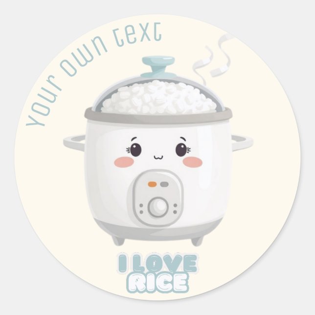 Cuisinière à riz i love rice kawaii Sticker (Devant)