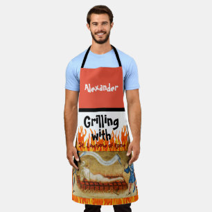 Cuisson au gril avec tablier tout-imprimé St. Lawr